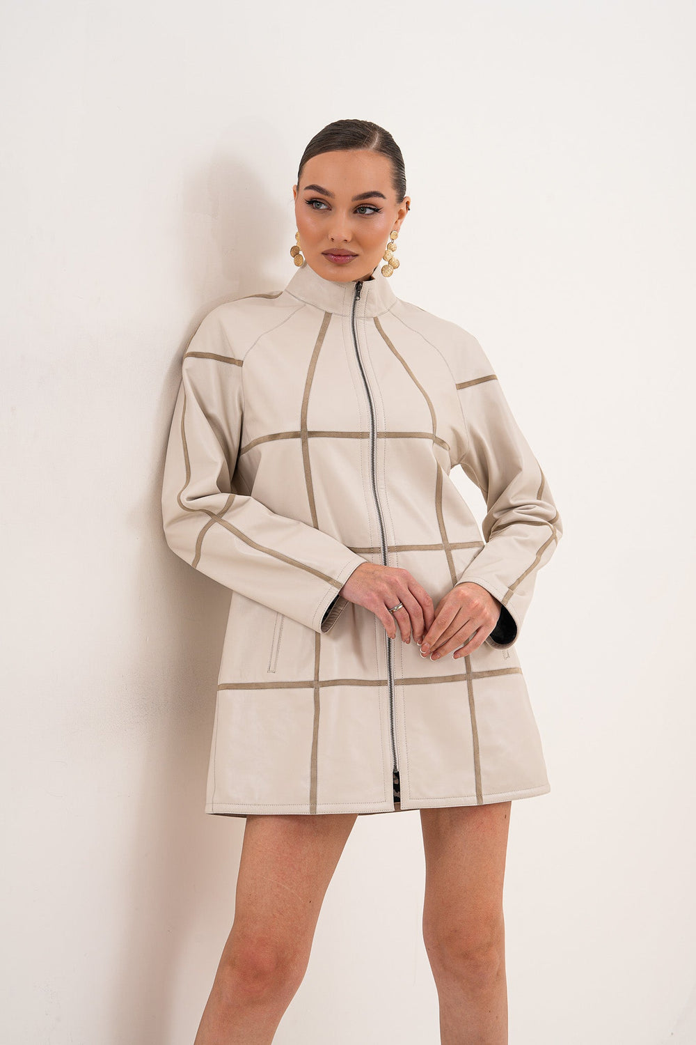 The Prado Reversible Cream  Leather Jacket Fine Craftsmanship