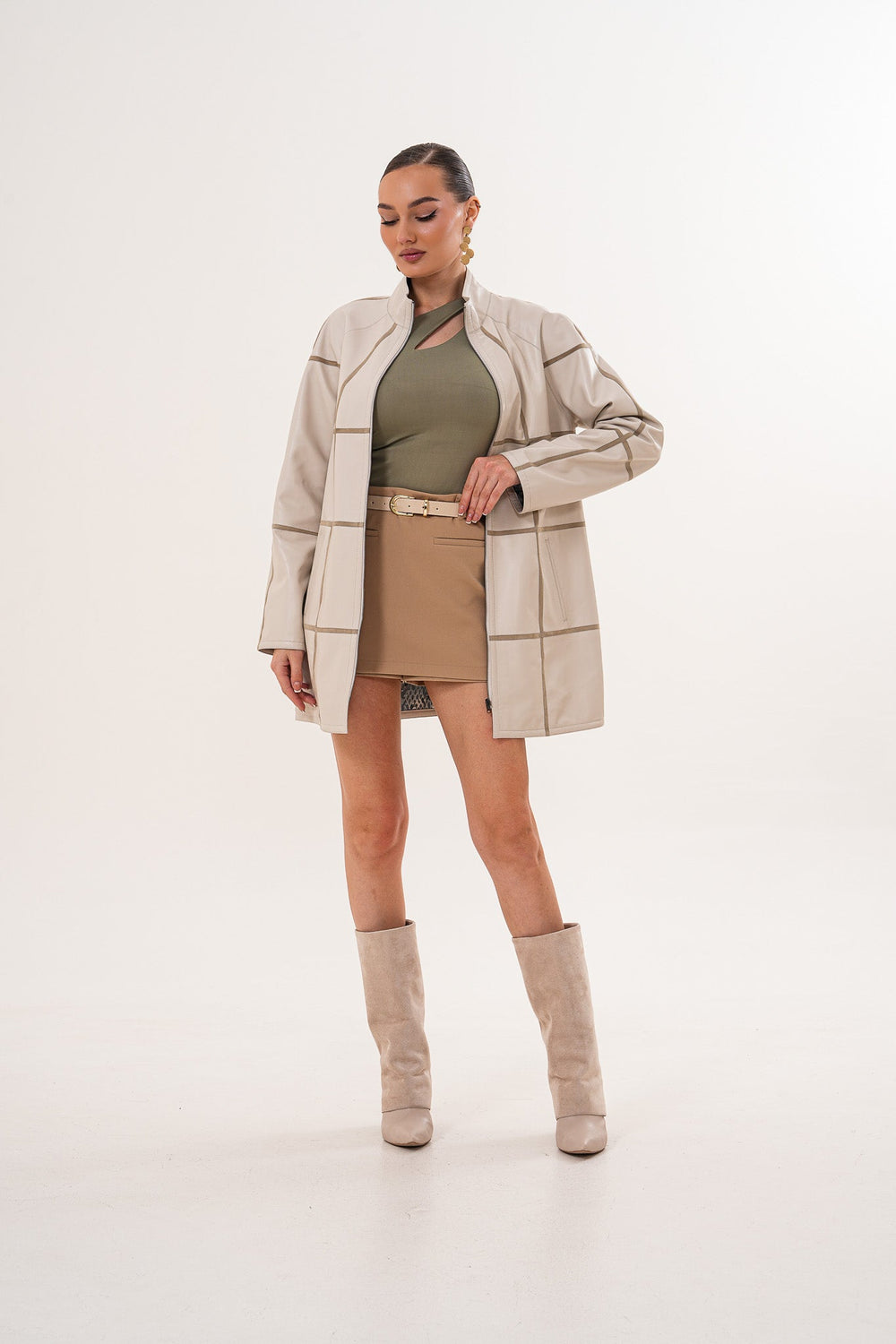 The Prado Reversible Cream  Leather Jacket Fine Craftsmanship