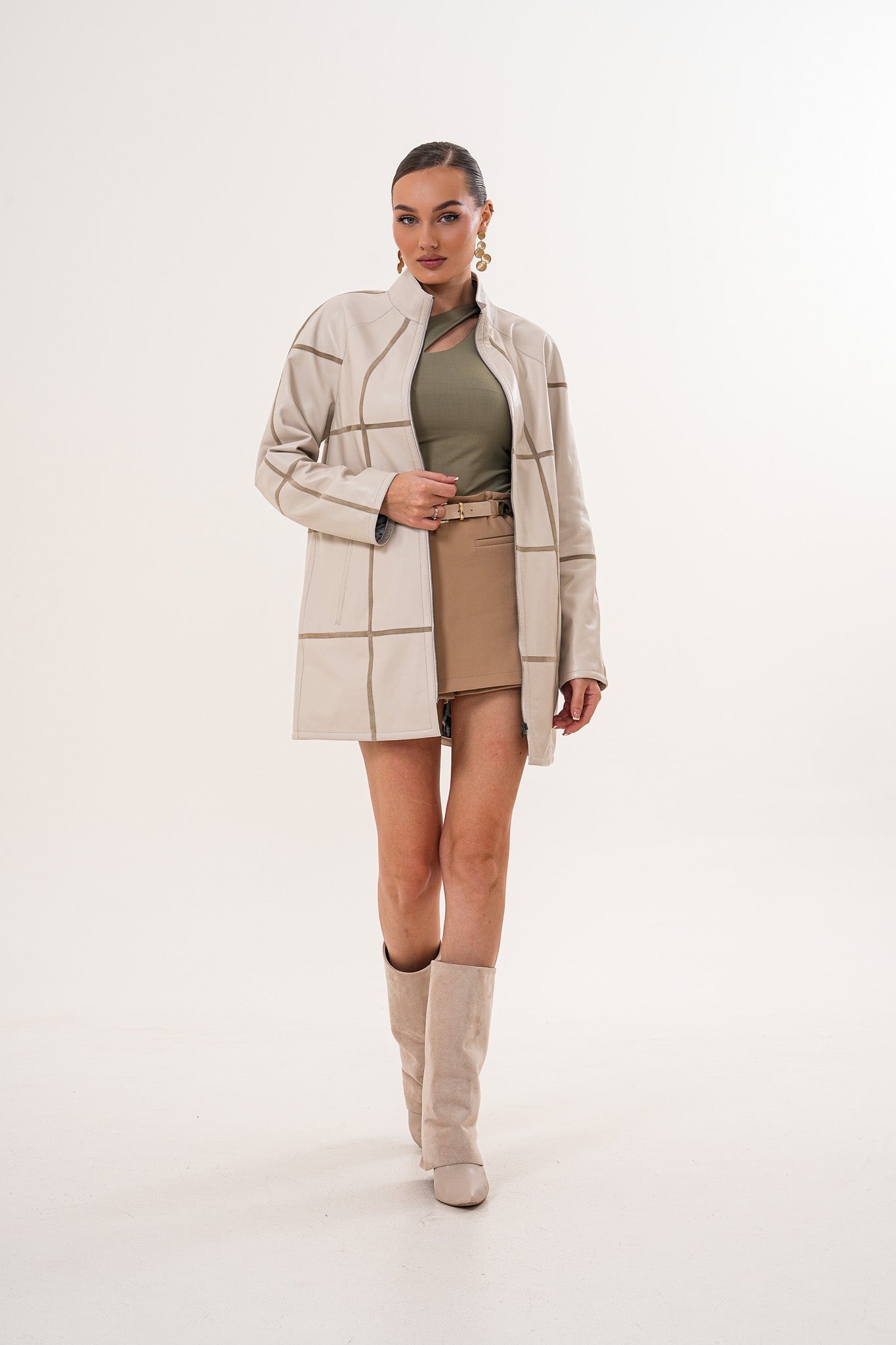 The Prado Reversible Cream  Leather Jacket Fine Craftsmanship