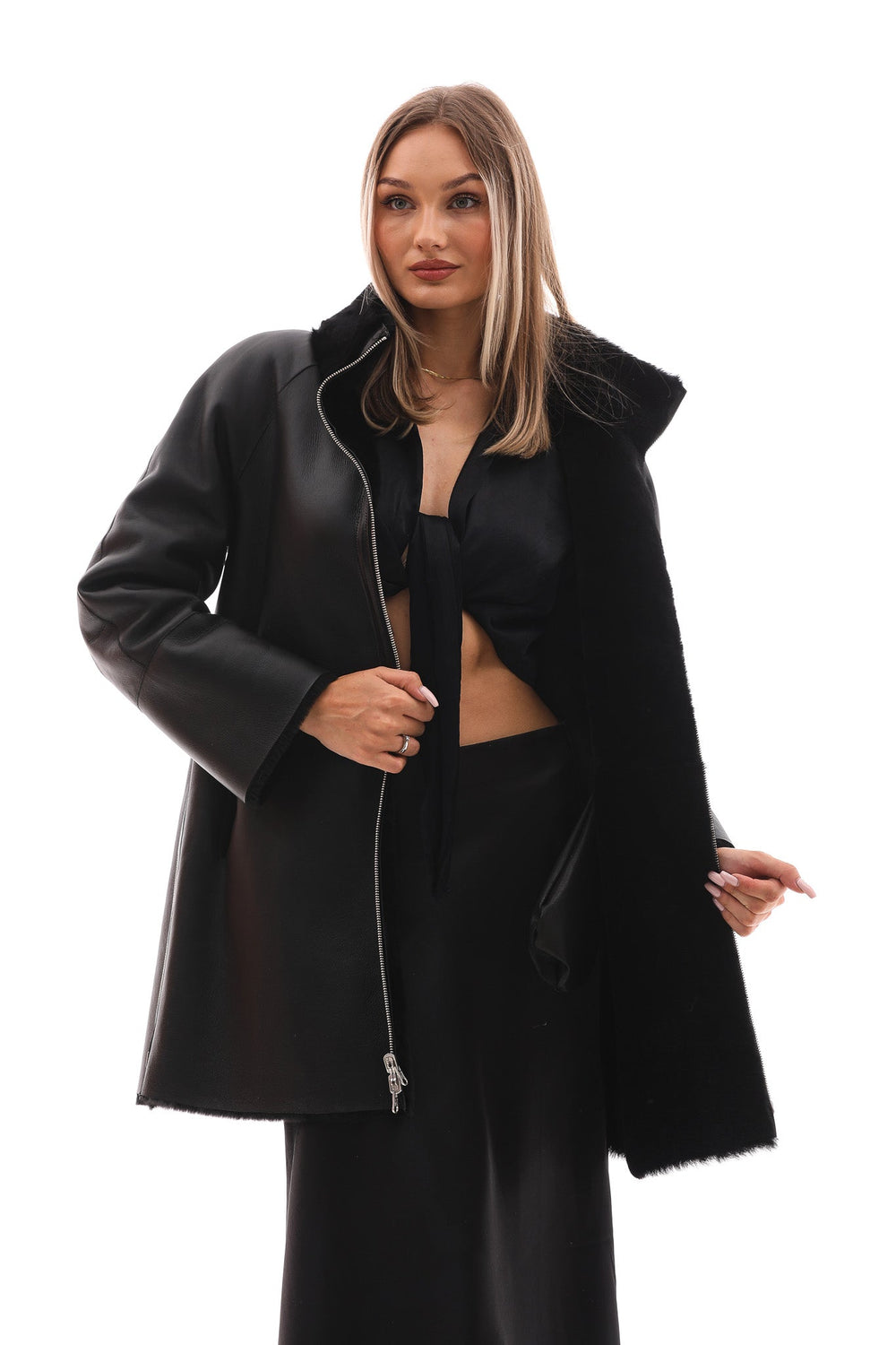 The Nyra Reversible Shearling Leather Jacket Exclusive Style
