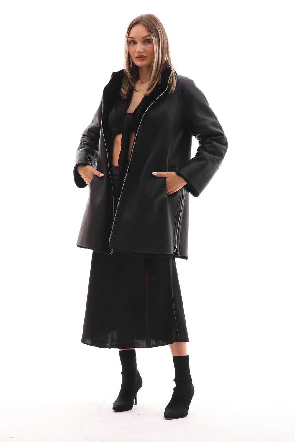 The Nyra Reversible Shearling Leather Jacket Exclusive Style