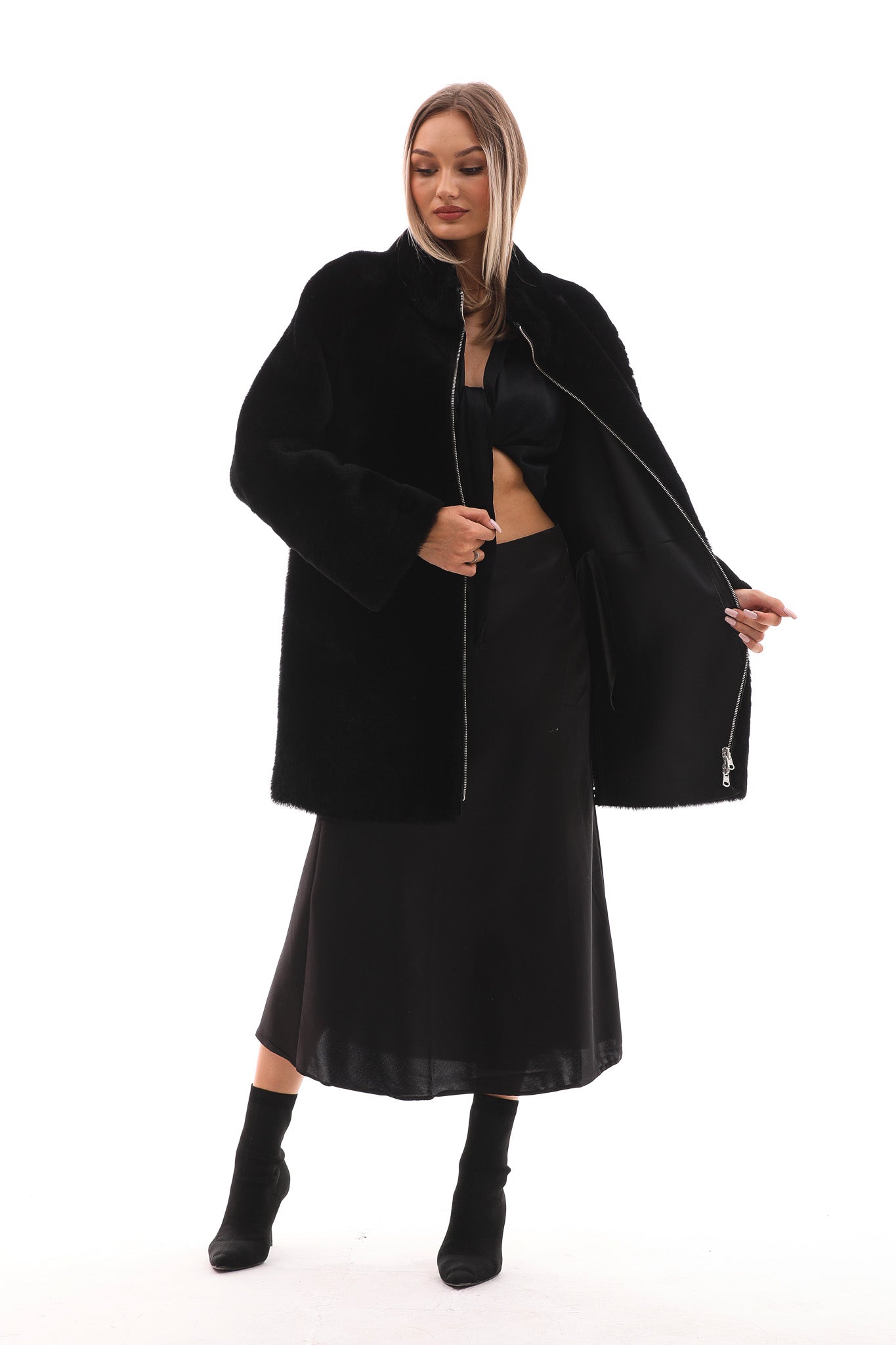 The Nyra Reversible Shearling Leather Jacket Exclusive Style