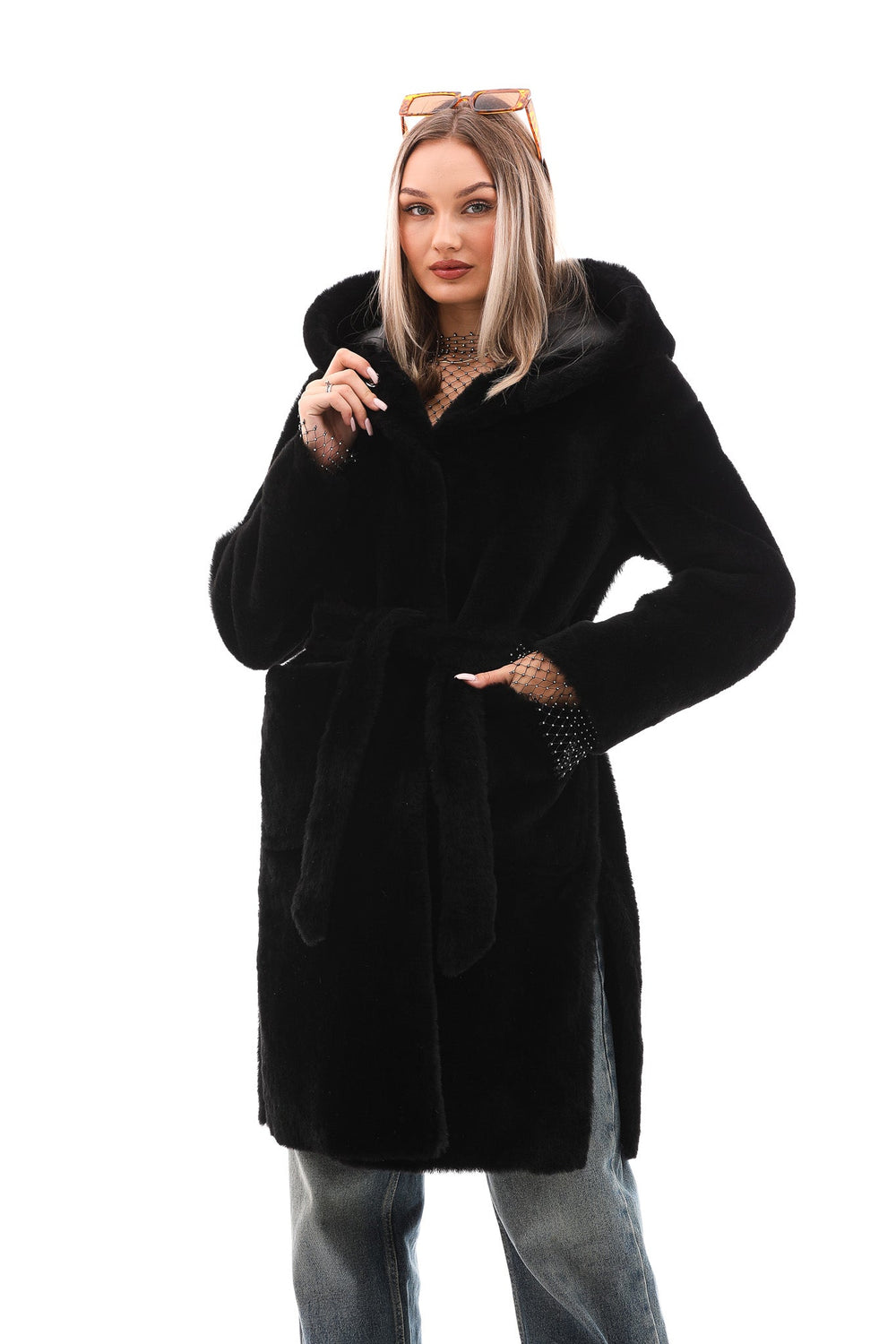 The VESARA Reversible Shearling Leather Coat – Jet Black All New