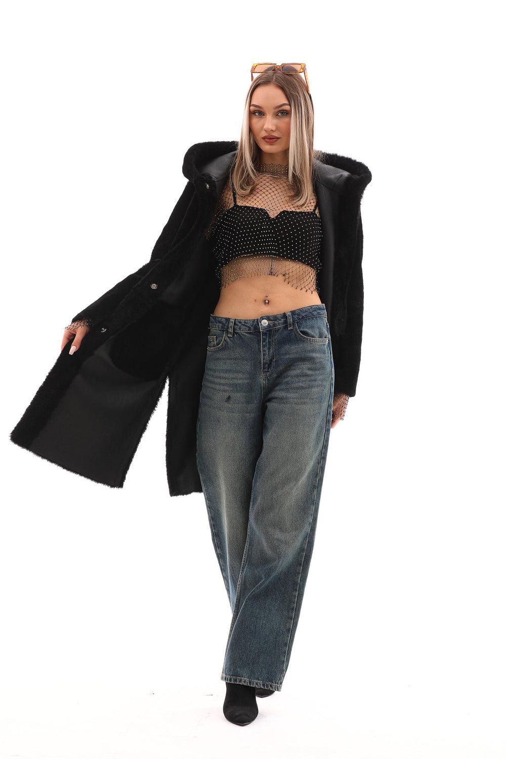 The VESARA Reversible Shearling Leather Coat – Jet Black All New