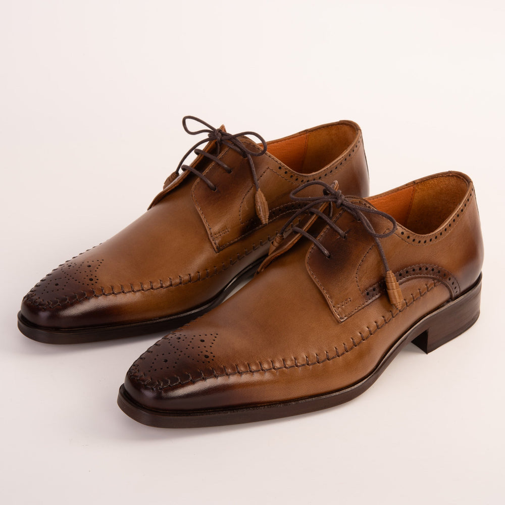The Moon Tan Leather Derby Shoe Fine Craftsmanship