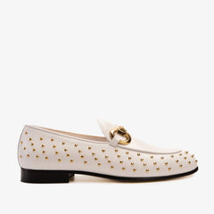 The Jupiter  Shoe White Spike Leather  Bit Dress Loafer Limited Edition Shoe All New