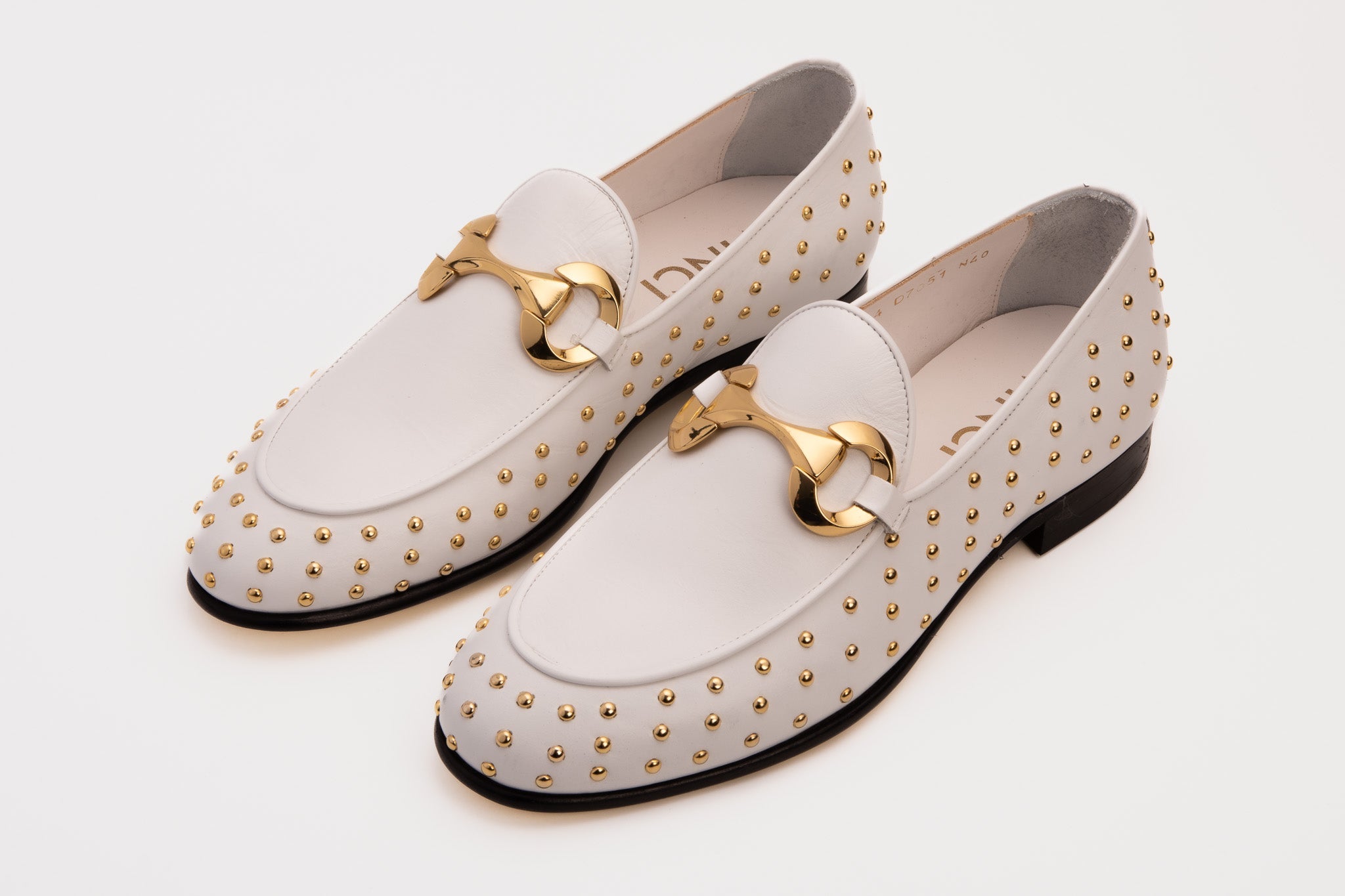 The Jupiter  Shoe White Spike Leather  Bit Dress Loafer Limited Edition Shoe All New