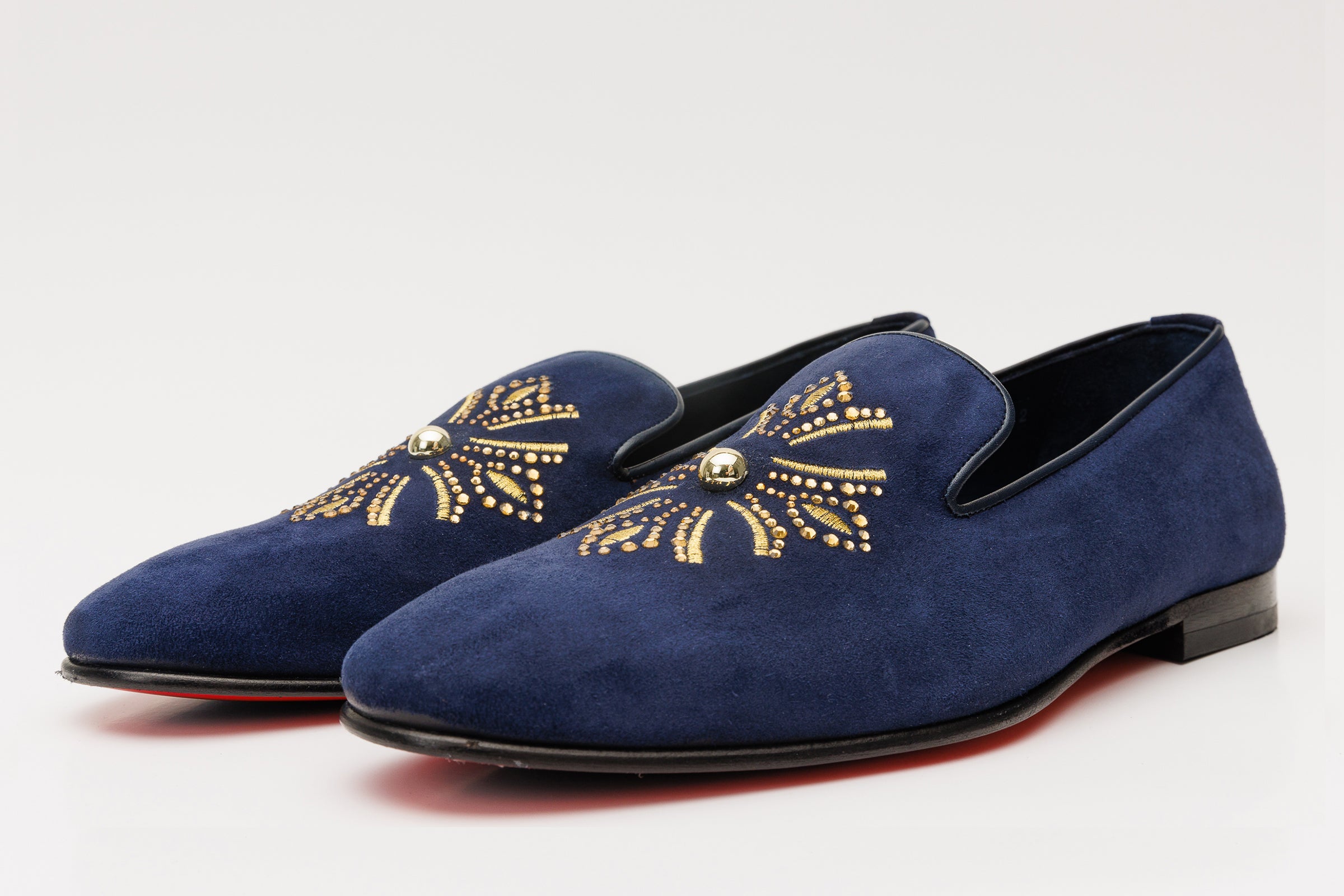 The Lazio Shoe Navy Blue Suede Slip-on Loafer Shoe Fine Craftsmanship