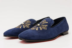 The Lazio Shoe Navy Blue Suede Slip-on Loafer Shoe Fine Craftsmanship