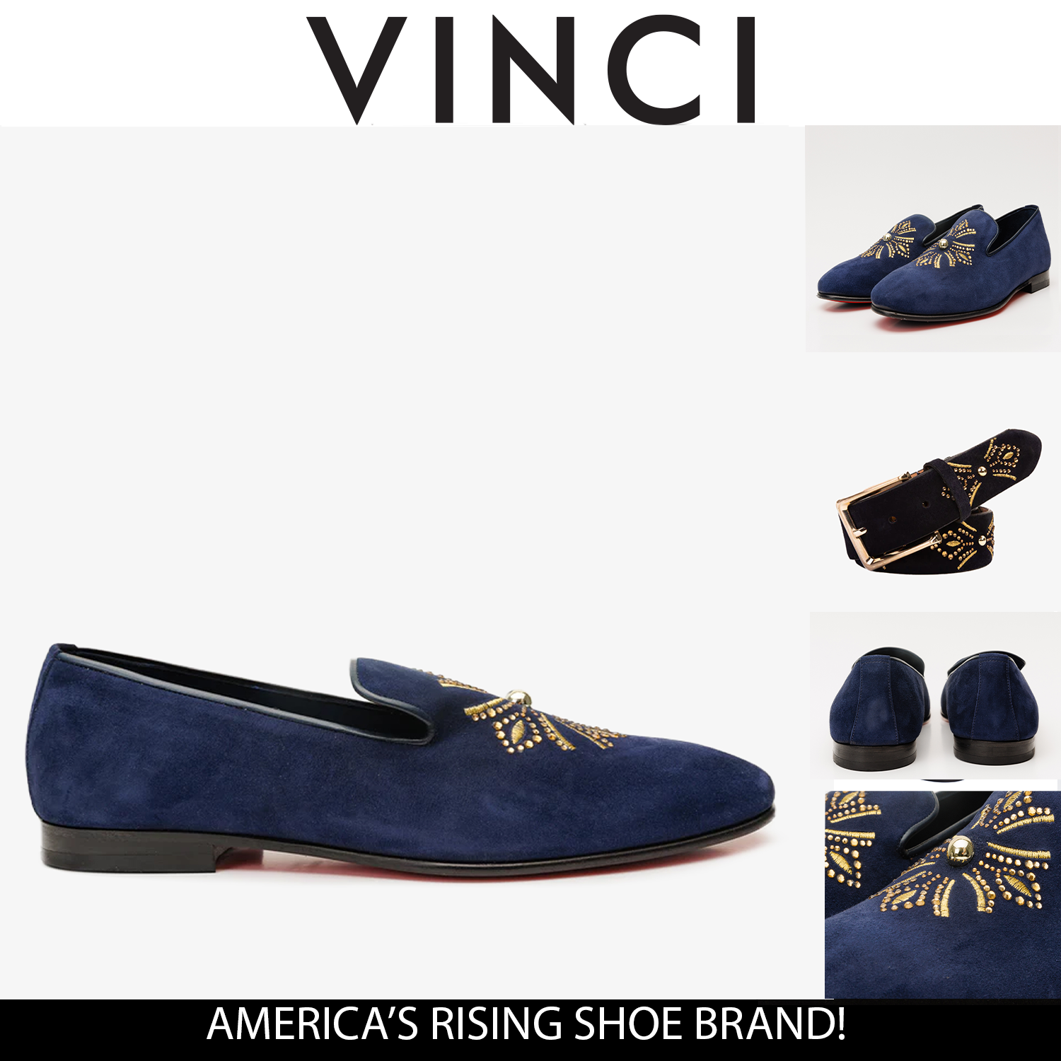 The Lazio Shoe Navy Blue Suede Slip-on Loafer Shoe Fine Craftsmanship