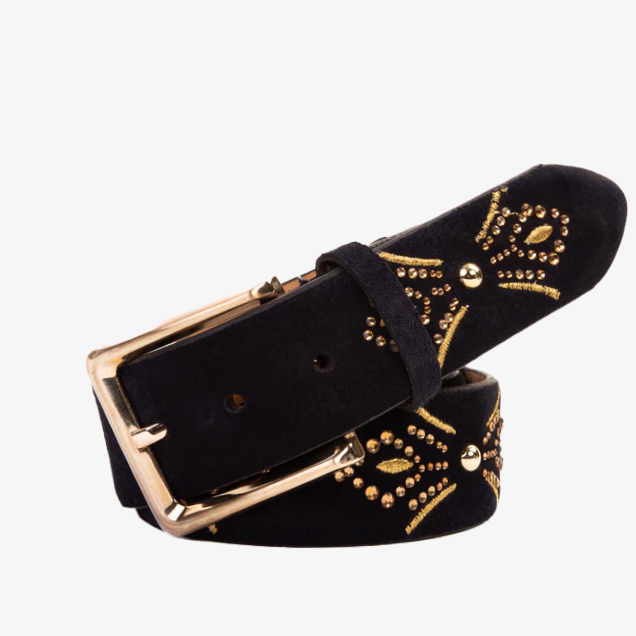 The Lazio Navy Blue Suede Leather Belt Exclusive Style
