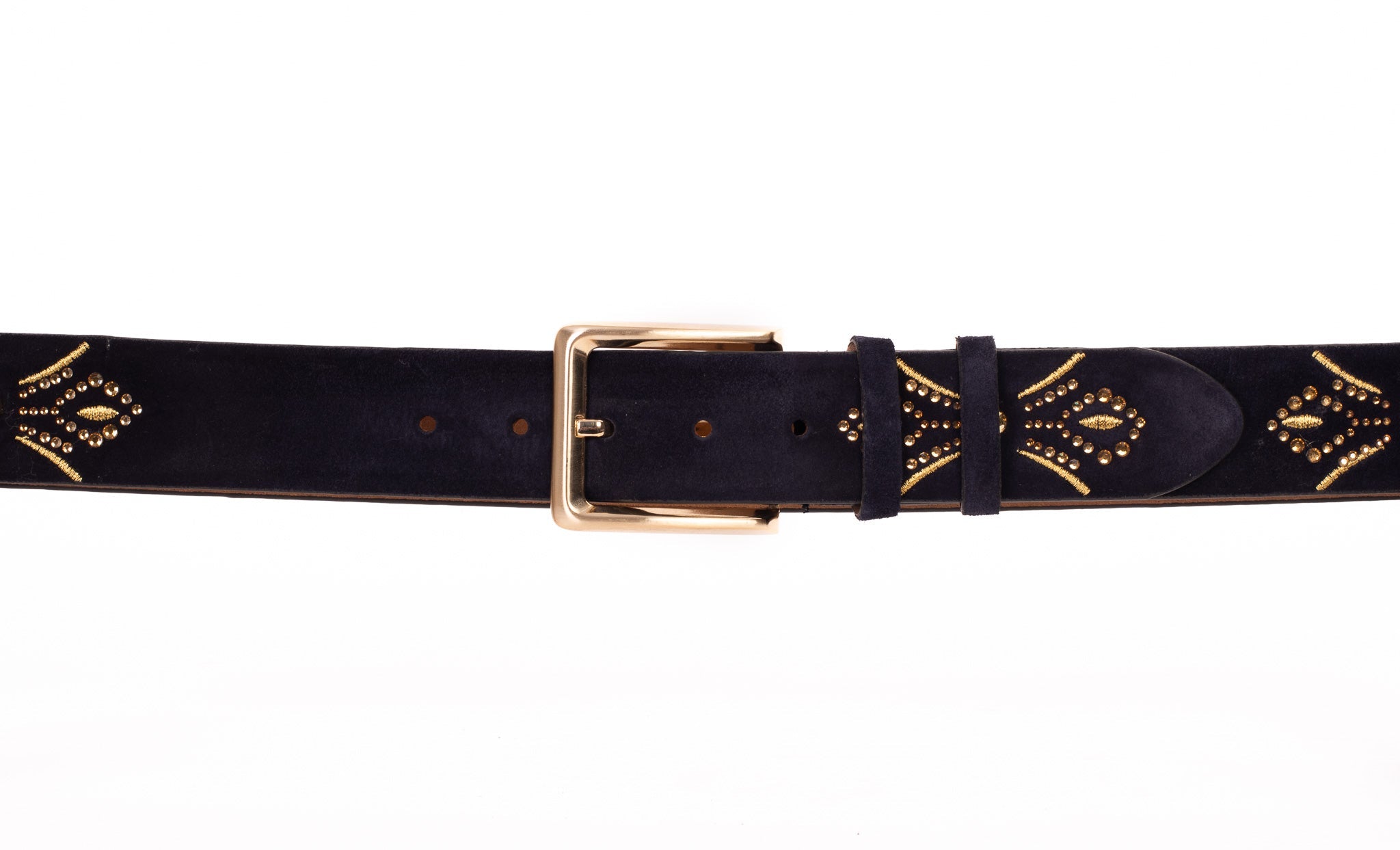 The Lazio Navy Blue Suede Leather Belt Exclusive Style