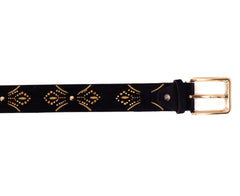 The Lazio Navy Blue Suede Leather Belt Exclusive Style