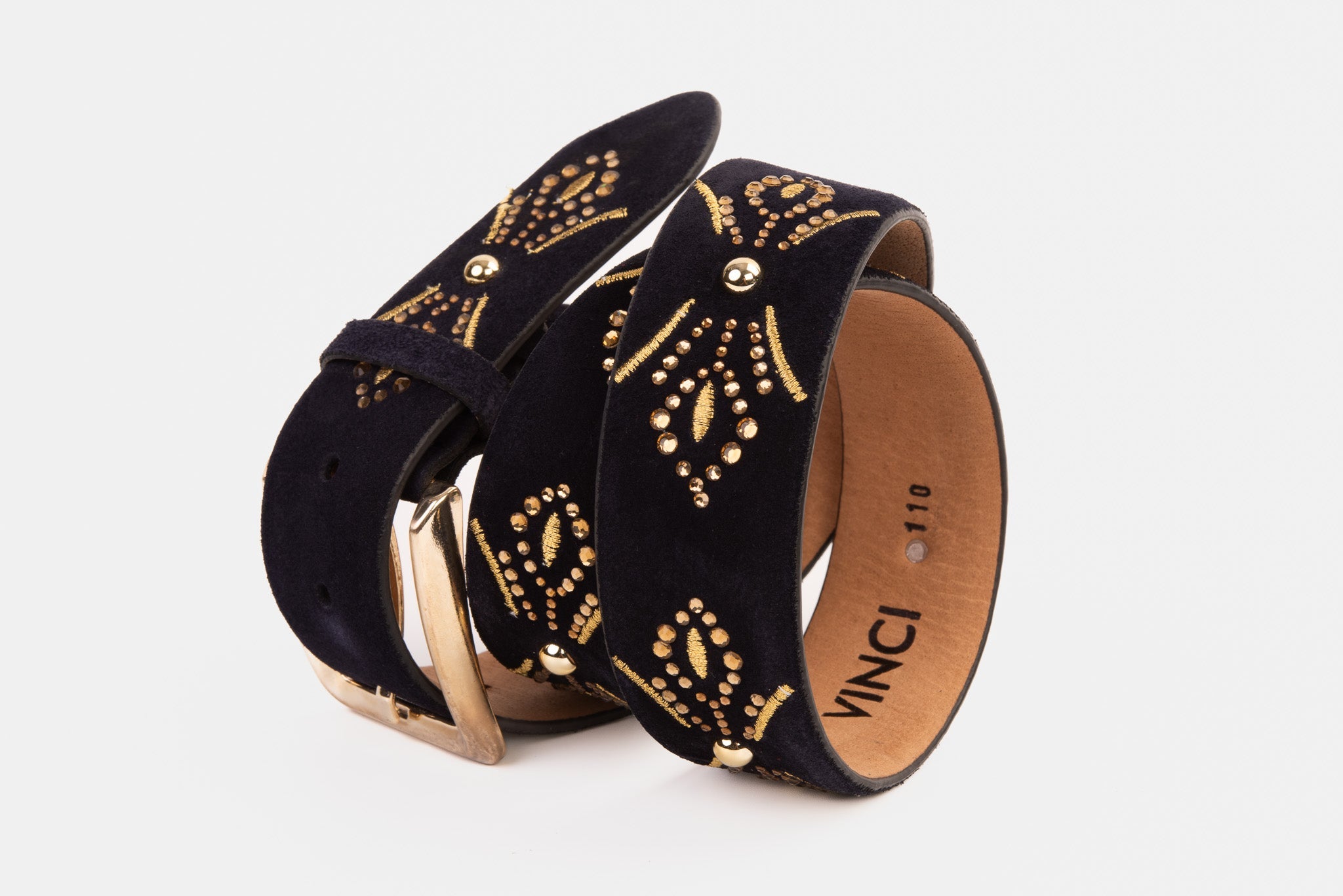 The Lazio Navy Blue Suede Leather Belt Exclusive Style