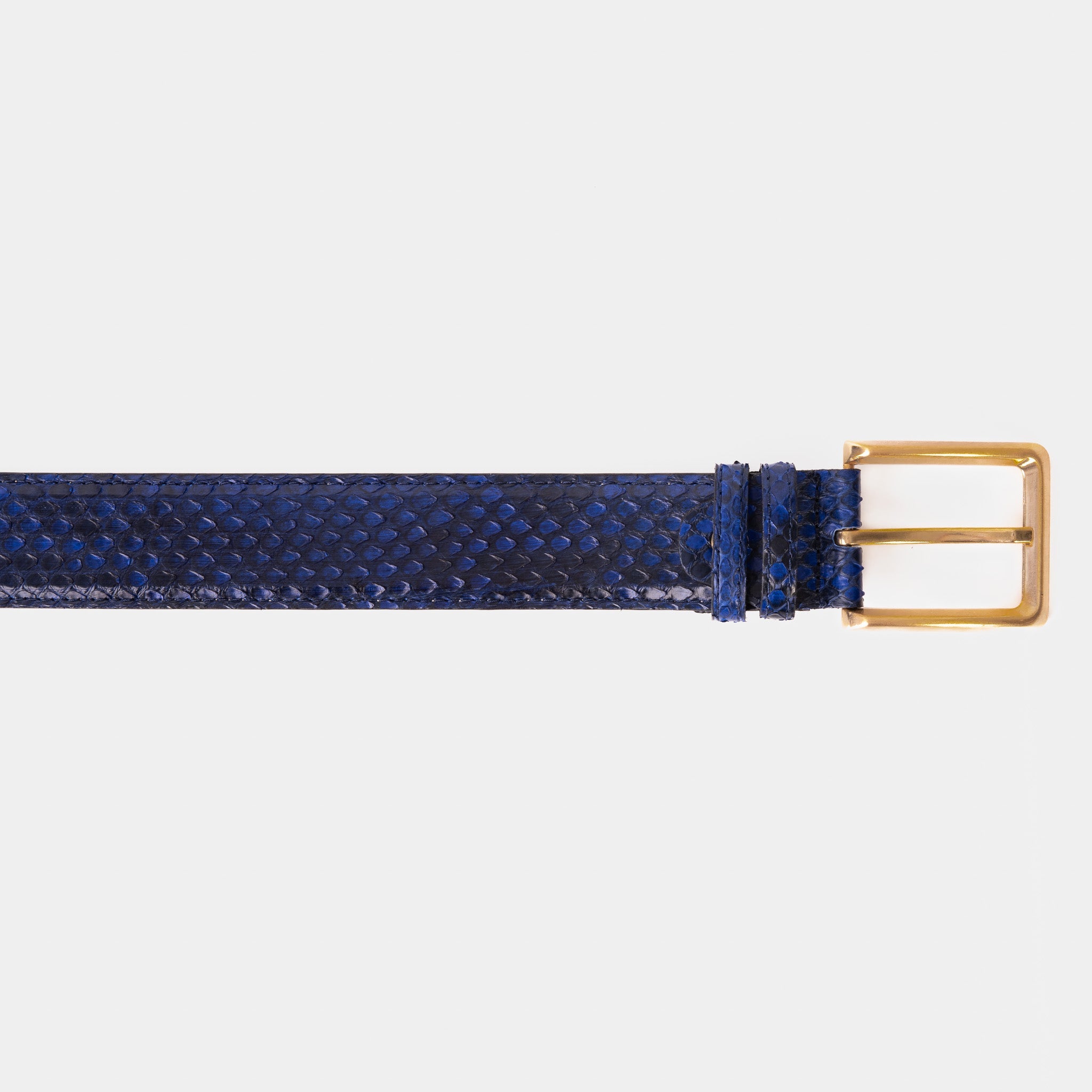 The Boss Navy Blue Pythn Snk Leather Belt On Sale