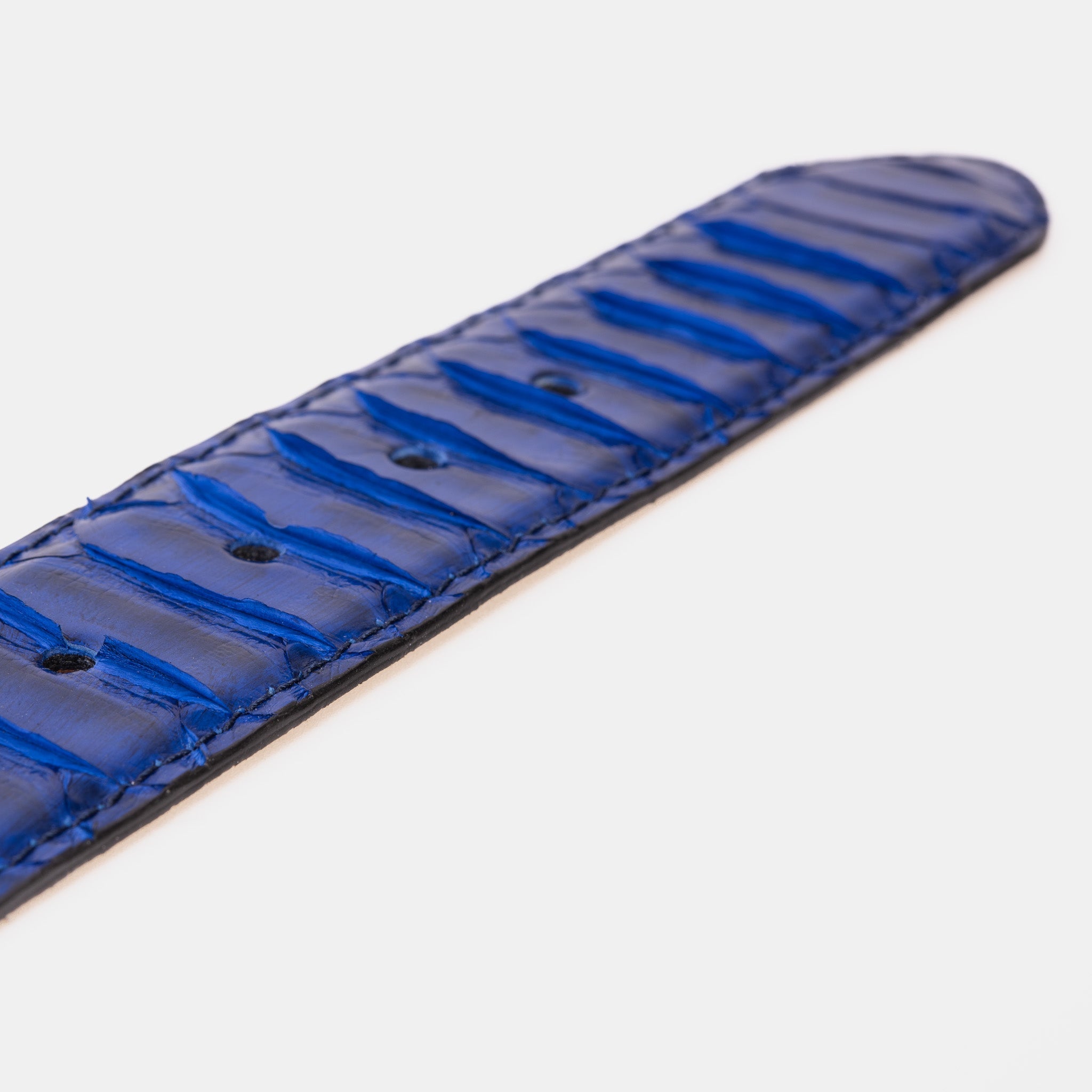 The Boss Navy Blue Pythn Snk Leather Belt On Sale