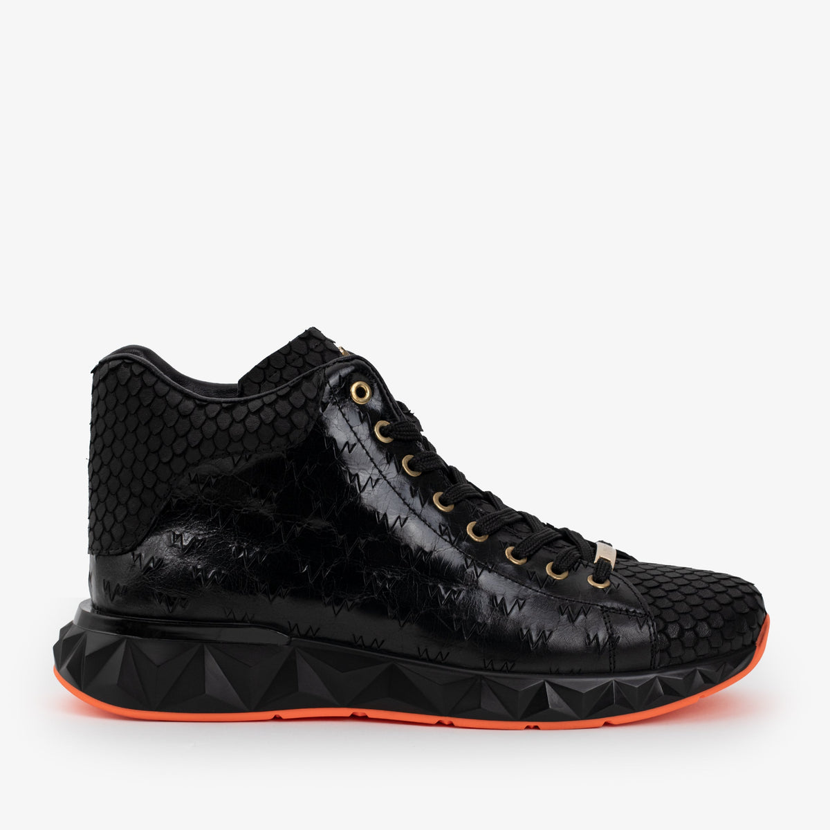 The Caesars Black Leather High-Top Sneaker For Sale