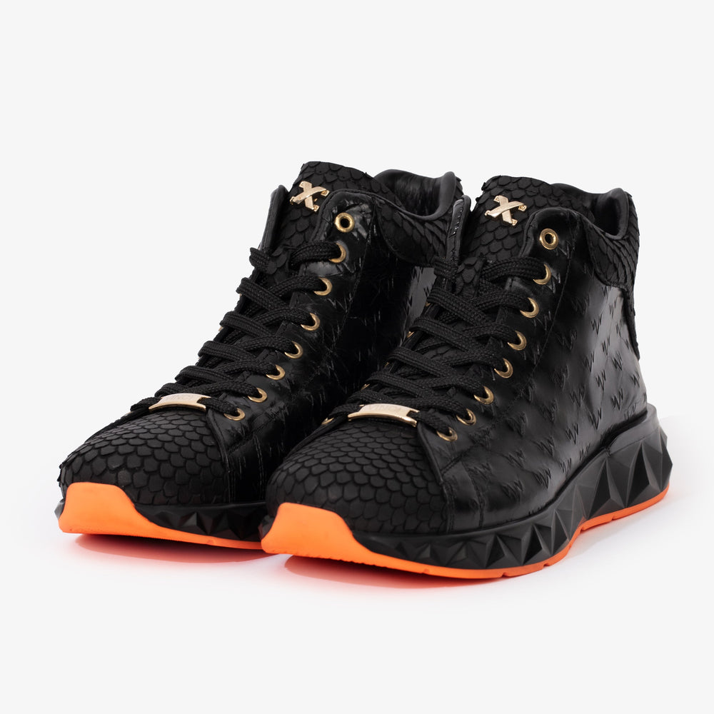 The Caesars Black Leather High-Top Sneaker For Sale
