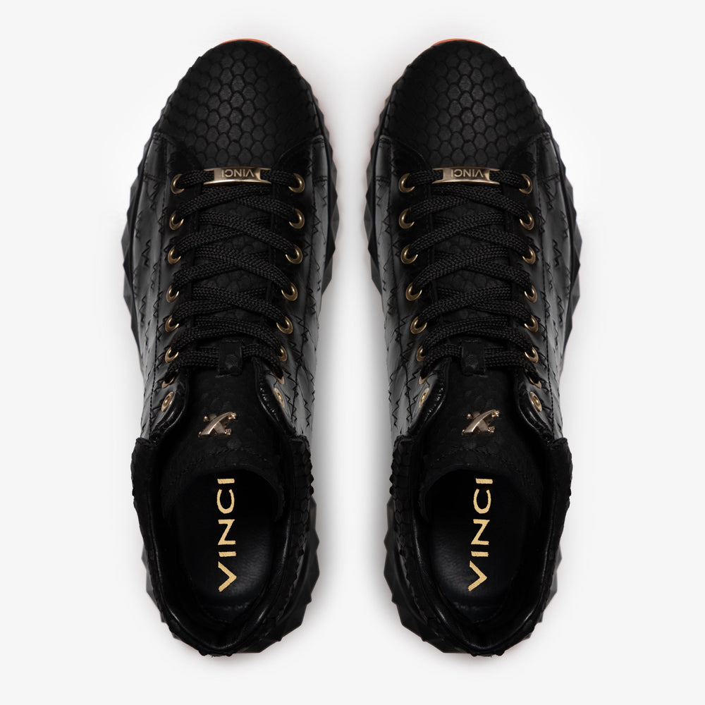 The Caesars Black Leather High-Top Sneaker For Sale