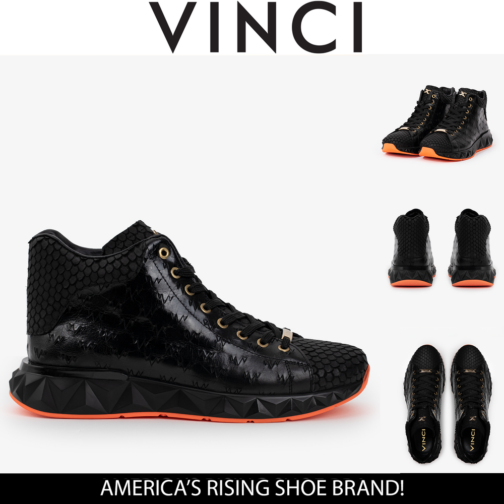 The Caesars Black Leather High-Top Sneaker For Sale