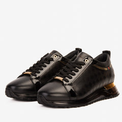 The Cenova Black Gold Leather Sneaker All New