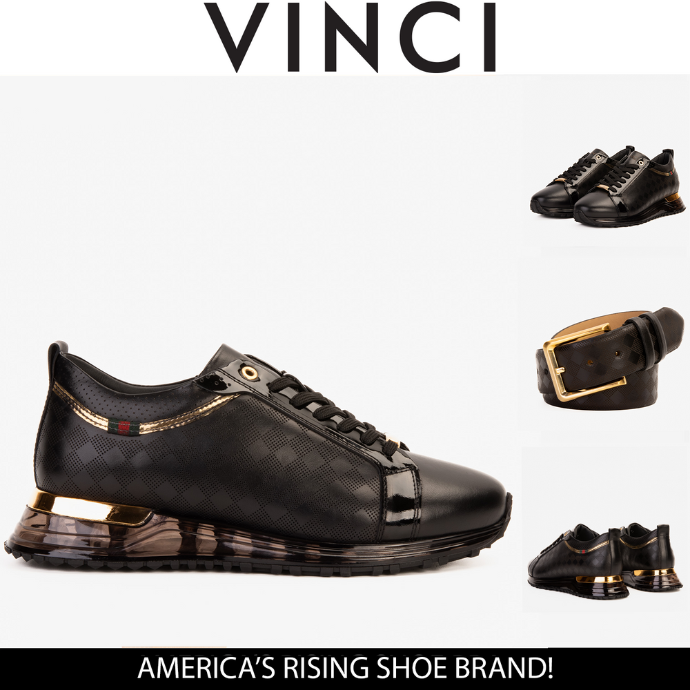 The Cenova Black Gold Leather Sneaker All New