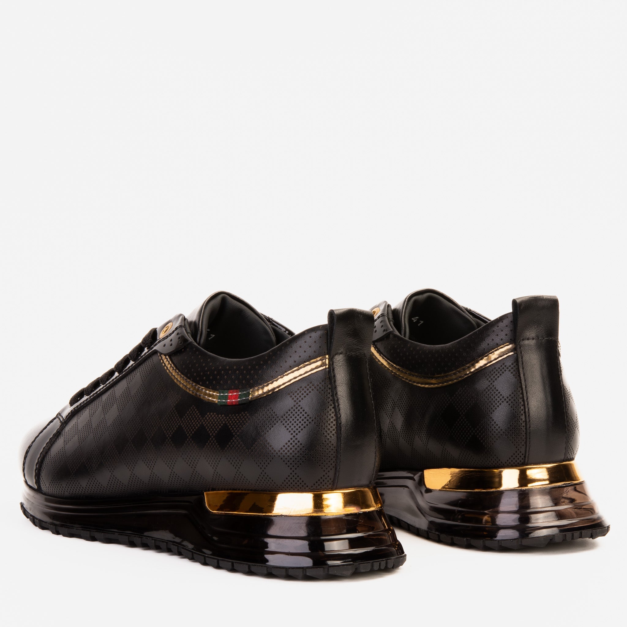 The Cenova Black Gold Leather Sneaker All New