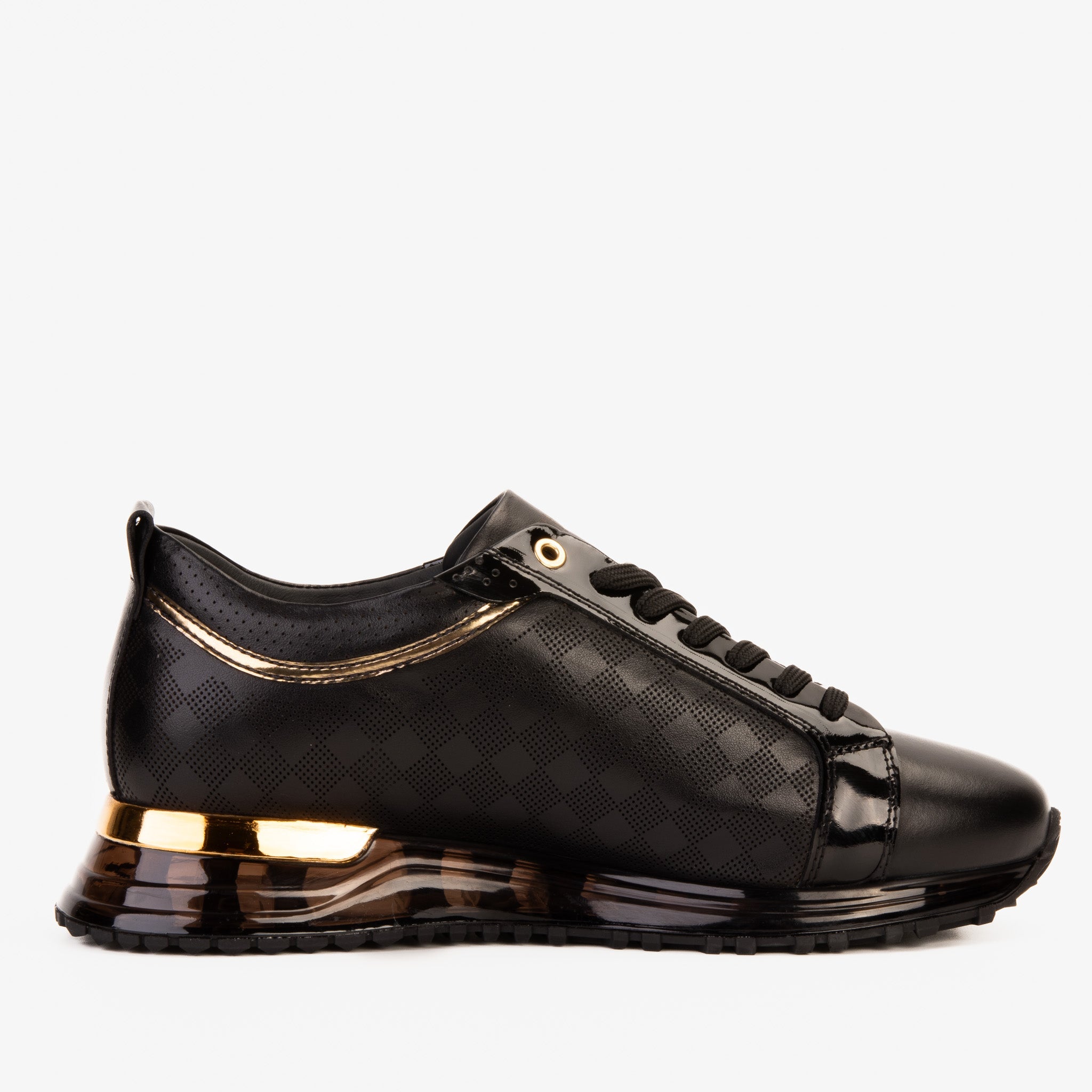 The Cenova Black Gold Leather Sneaker All New