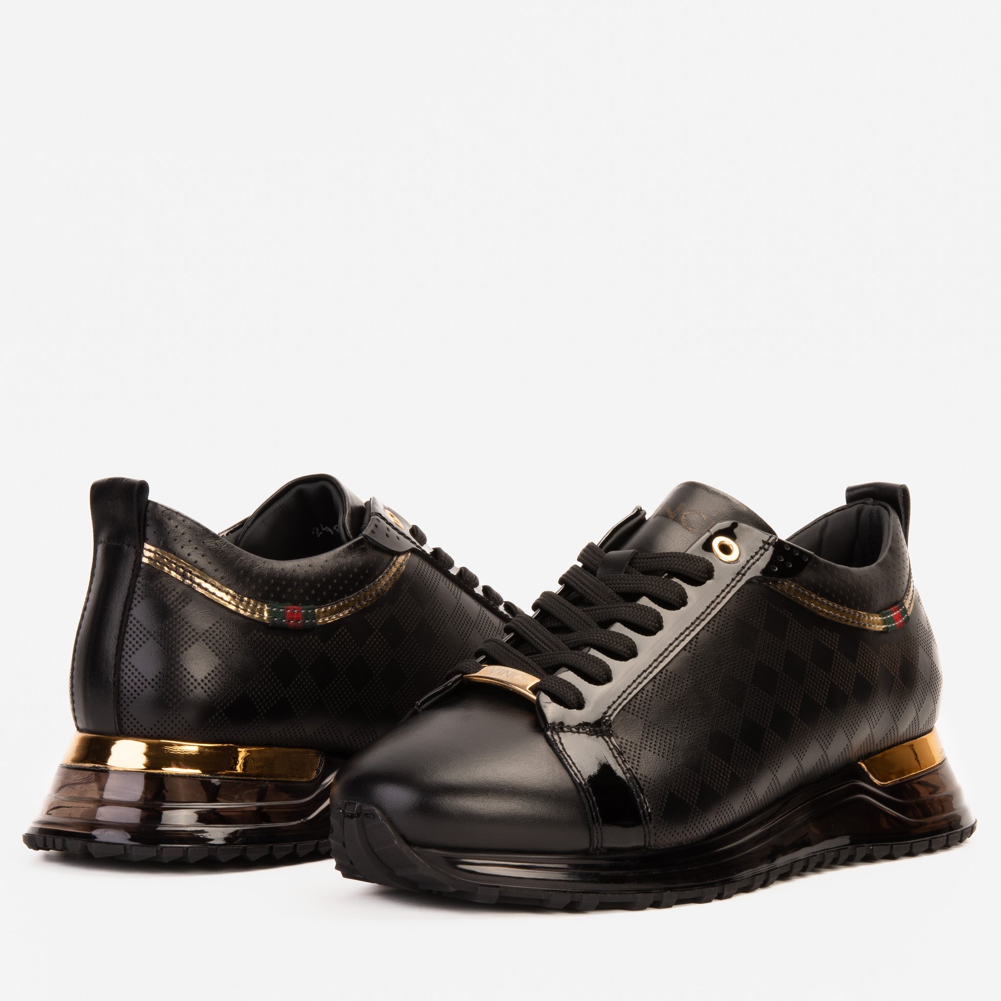 The Cenova Black Gold Leather Sneaker All New
