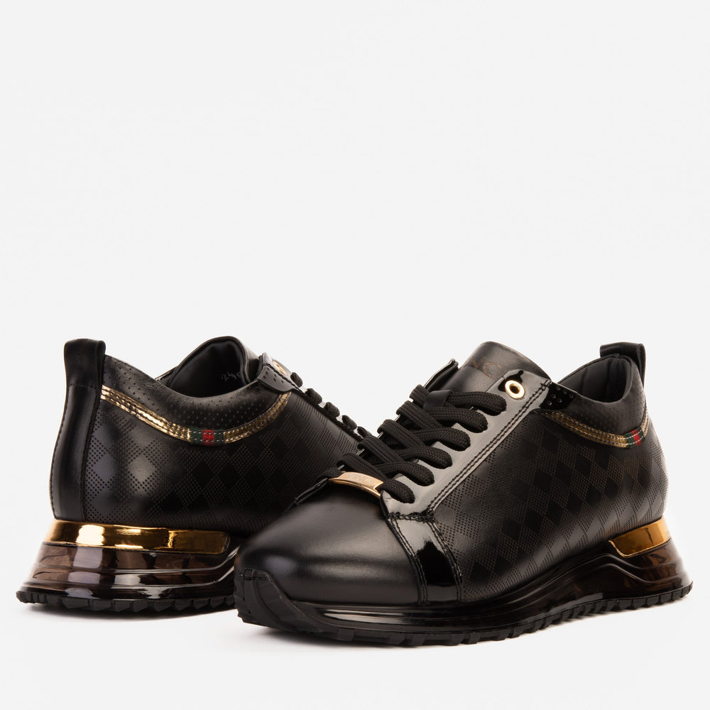 The Cenova Black Gold Leather Sneaker All New