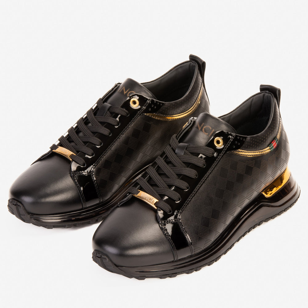 The Cenova Black Gold Leather Sneaker All New