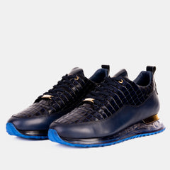 The Marseille Navy Blue Leather Sneaker Fine Craftsmanship