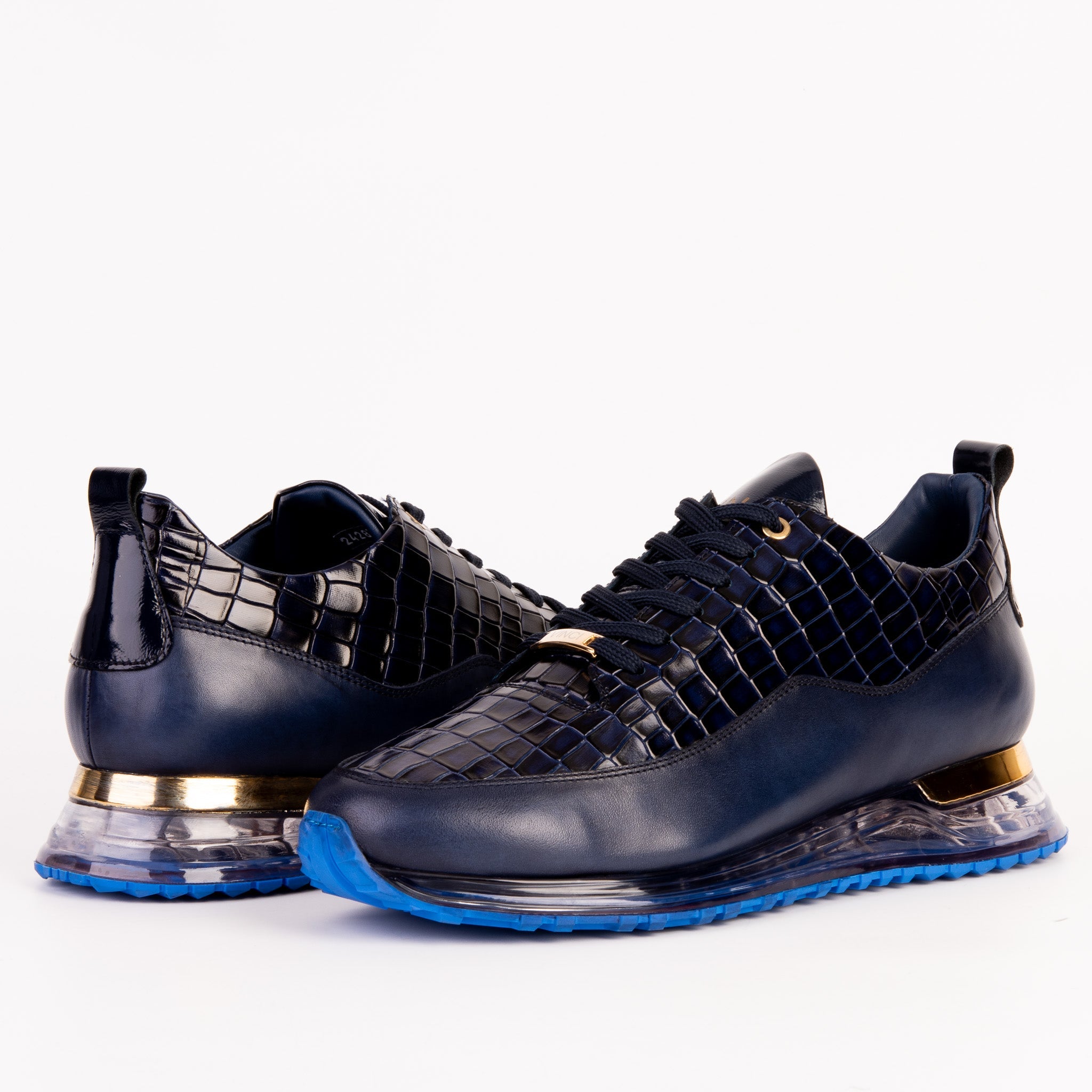 The Marseille Navy Blue Leather Sneaker Fine Craftsmanship