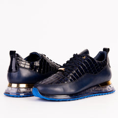 The Marseille Navy Blue Leather Sneaker Fine Craftsmanship