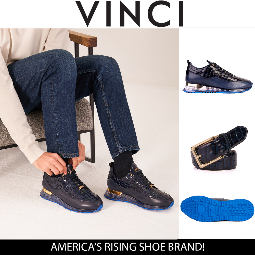 The Marseille Navy Blue Leather Sneaker Fine Craftsmanship