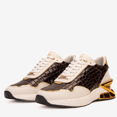 The Bellagio White Gold Leather Sneaker Exclusive Style