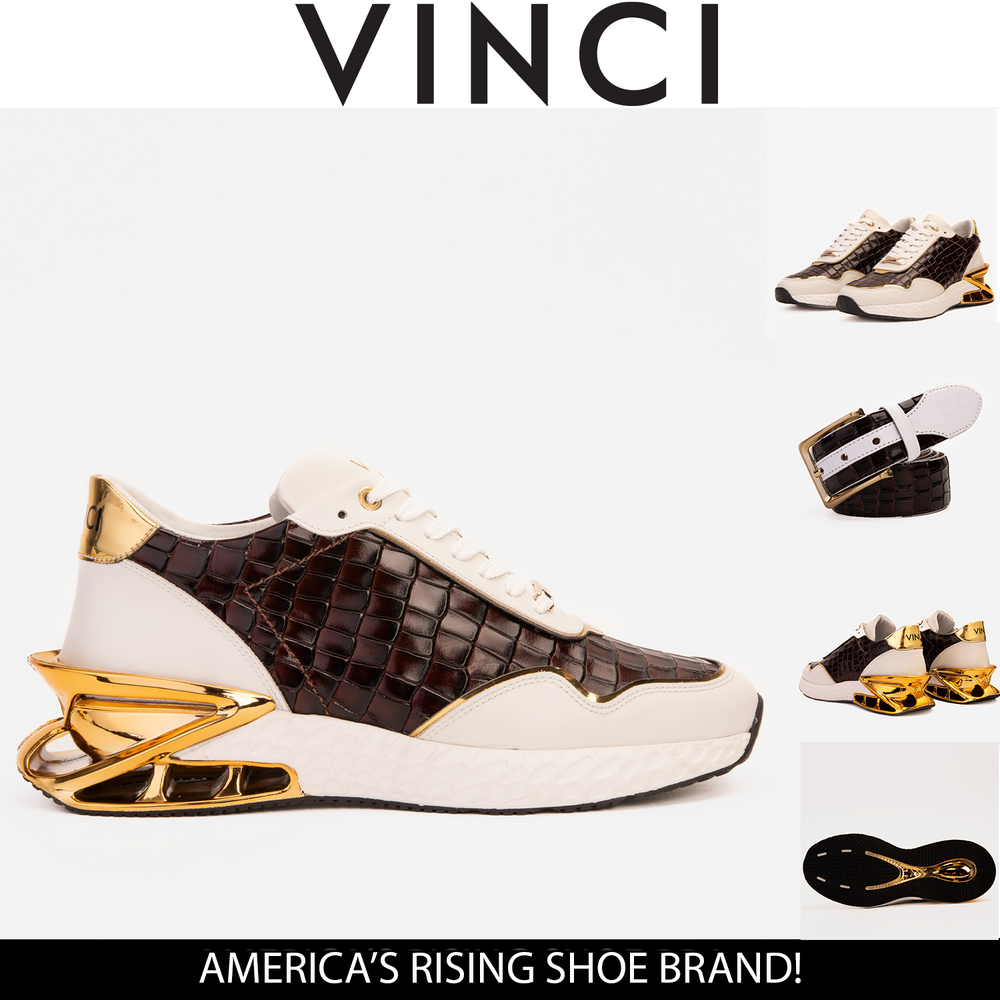 The Bellagio White Gold Leather Sneaker Exclusive Style