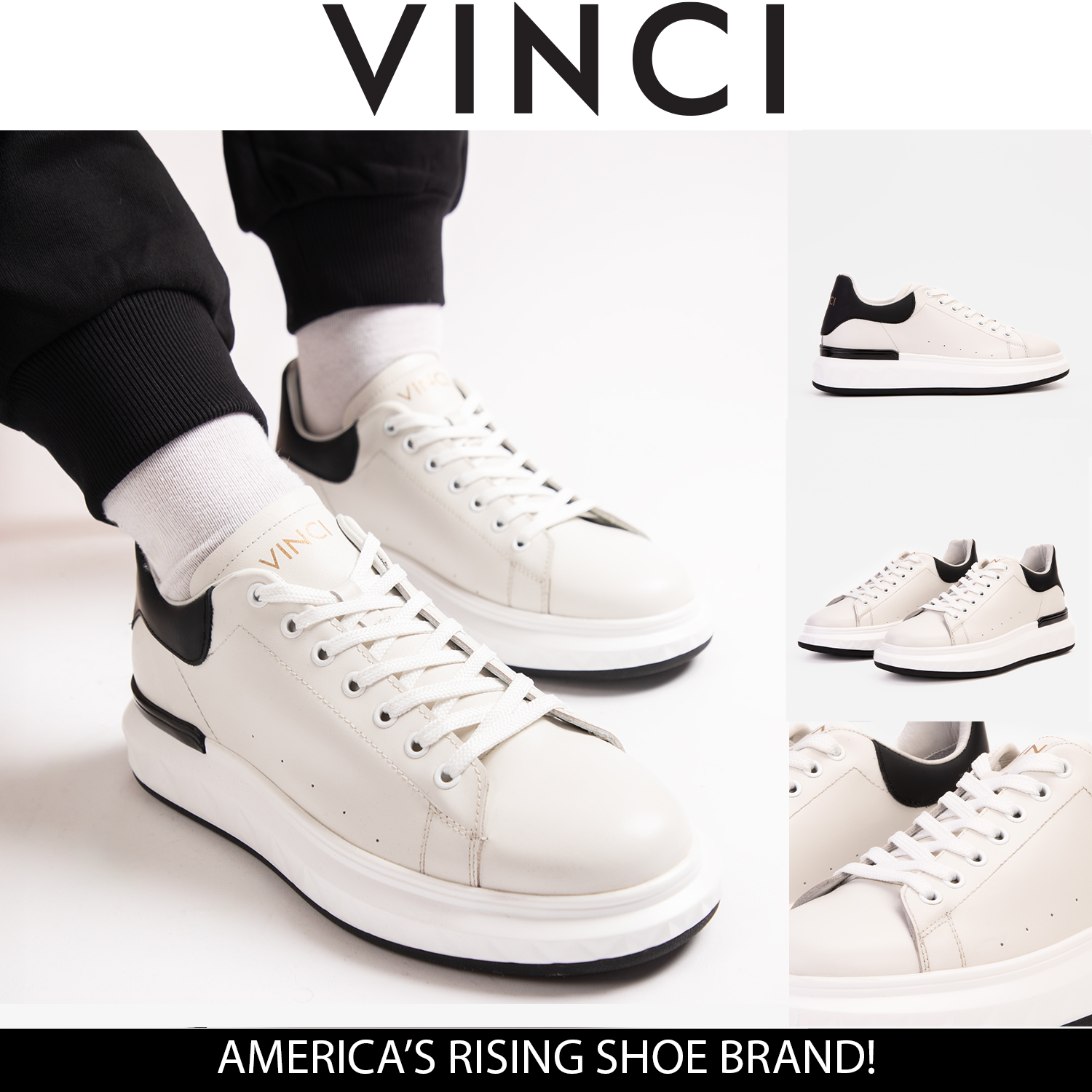 The Linq White Leather Sneaker On Sale