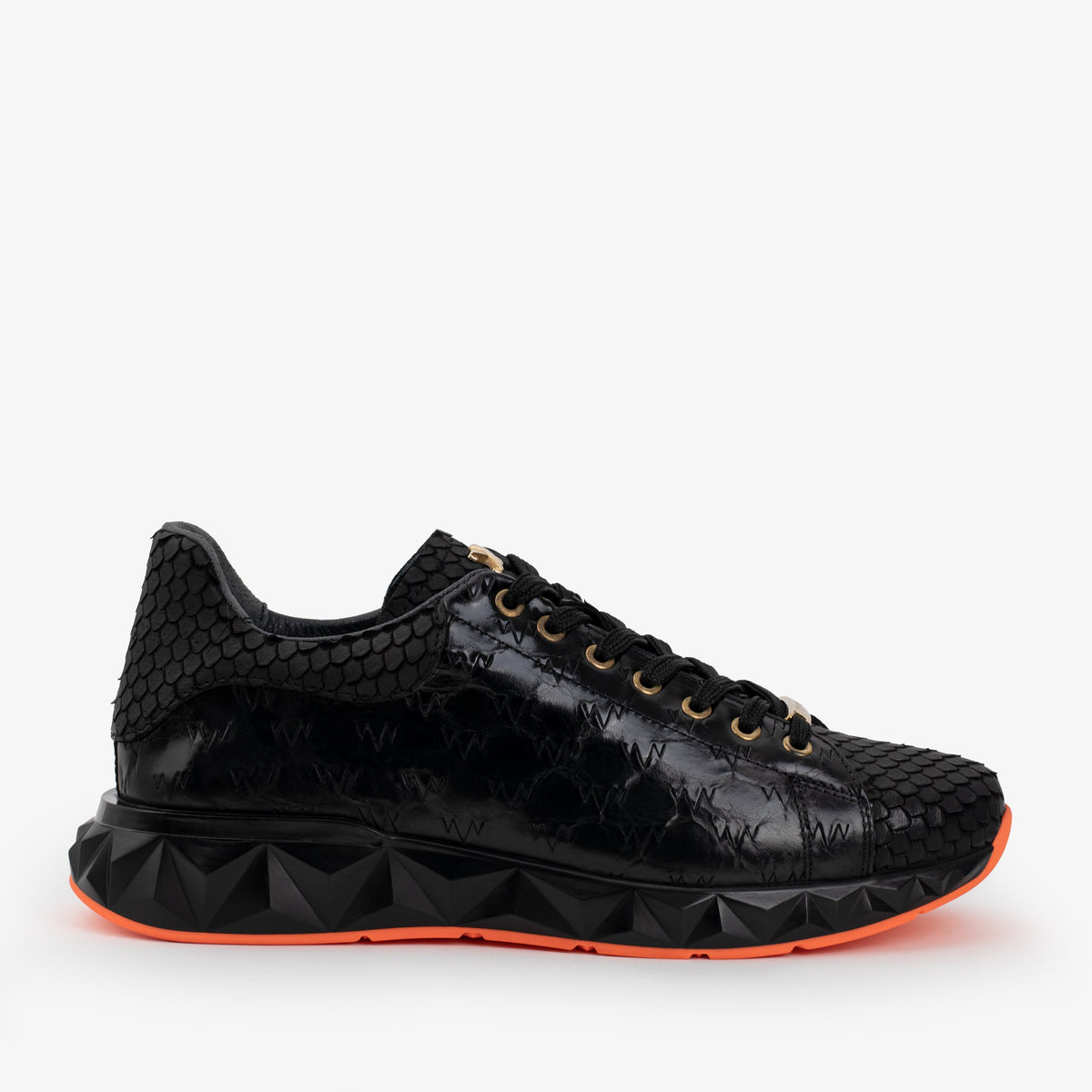 The Caesars Black Leather  Sneaker For Sale