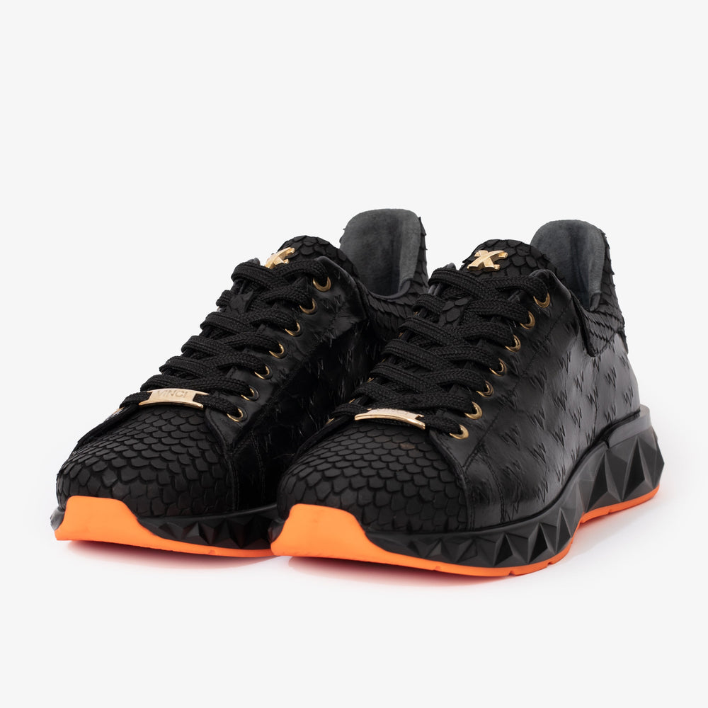 The Caesars Black Leather  Sneaker For Sale