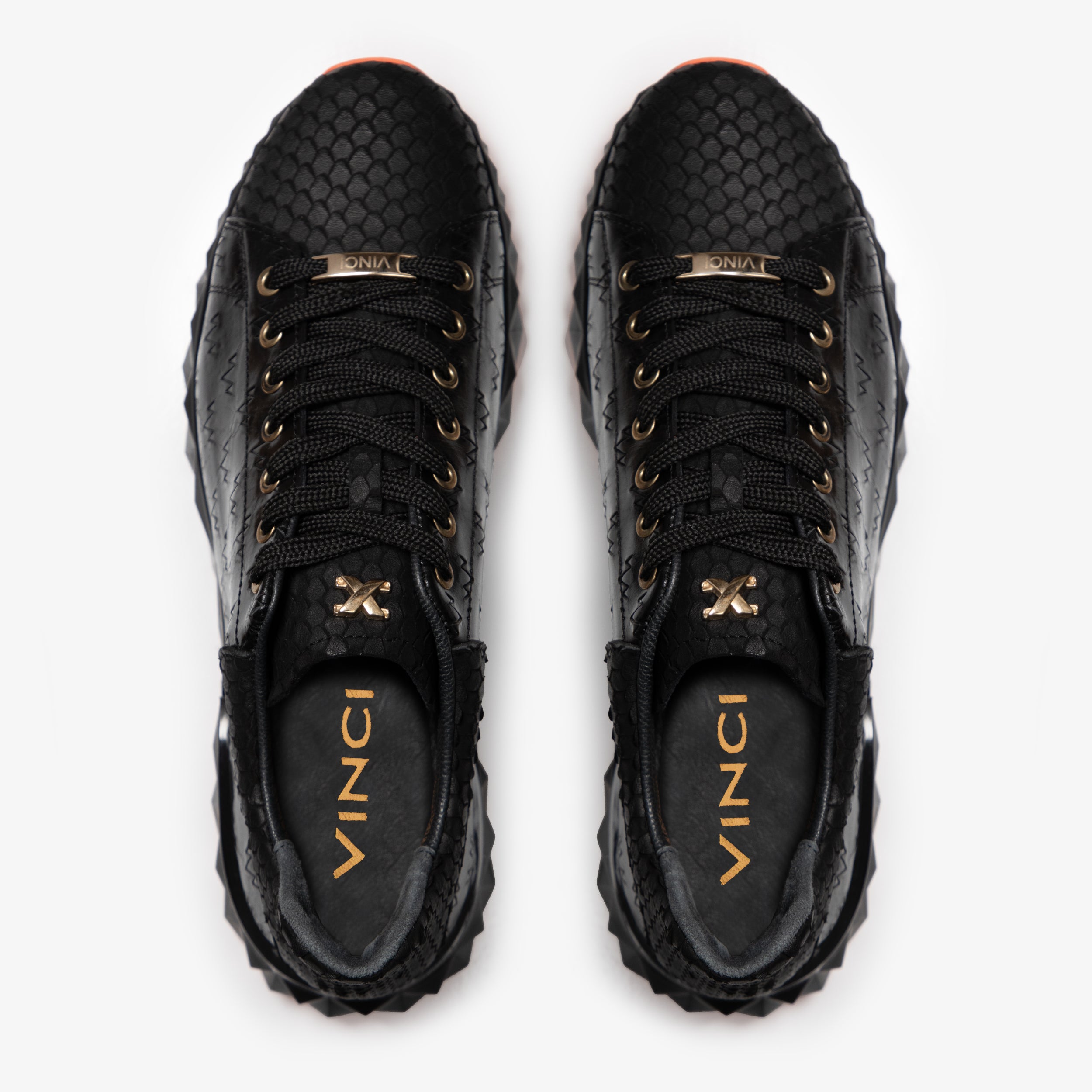 The Caesars Black Leather  Sneaker For Sale