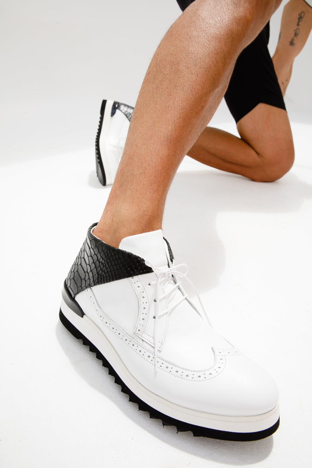 The Kagan White Wingtip Chukka Sneaker Boot All New