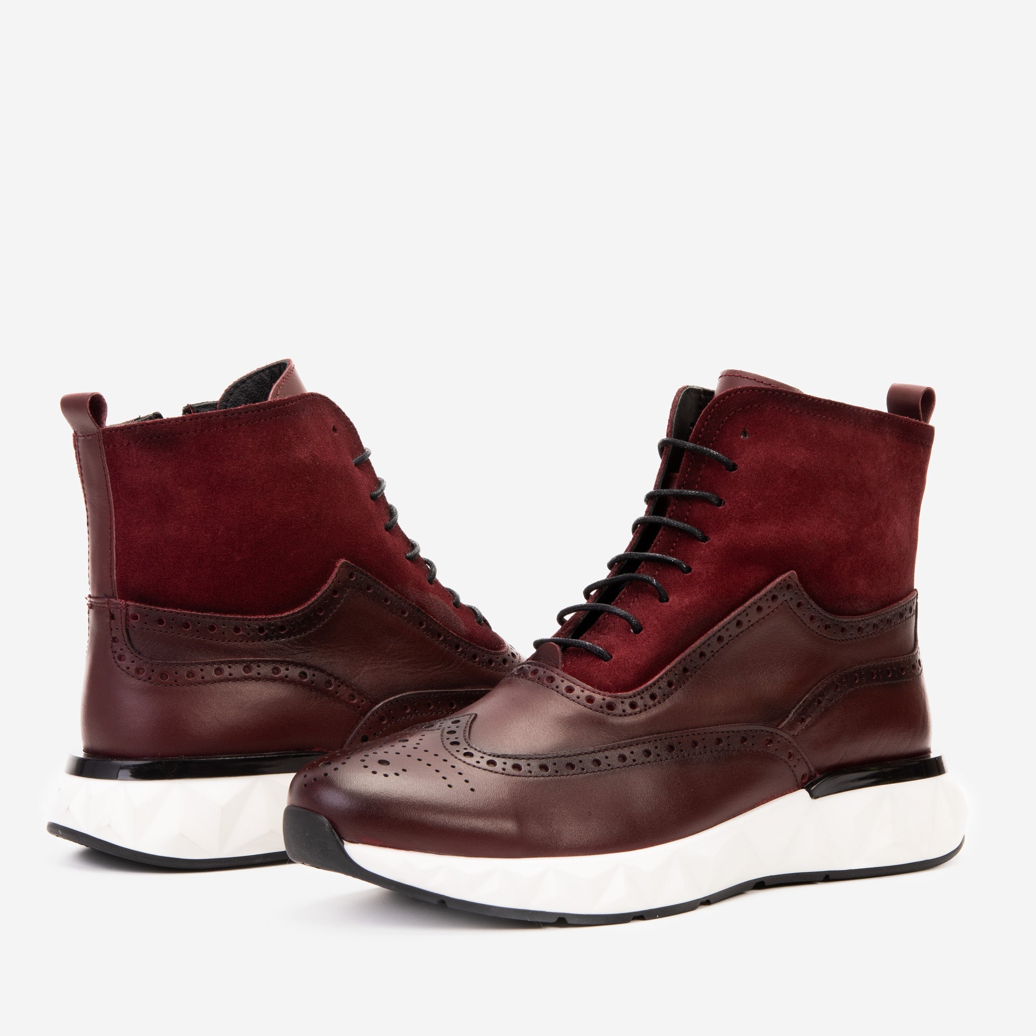 The Regent Burgundy Leather Wingtip\n Brogue Casual Boot On Sale