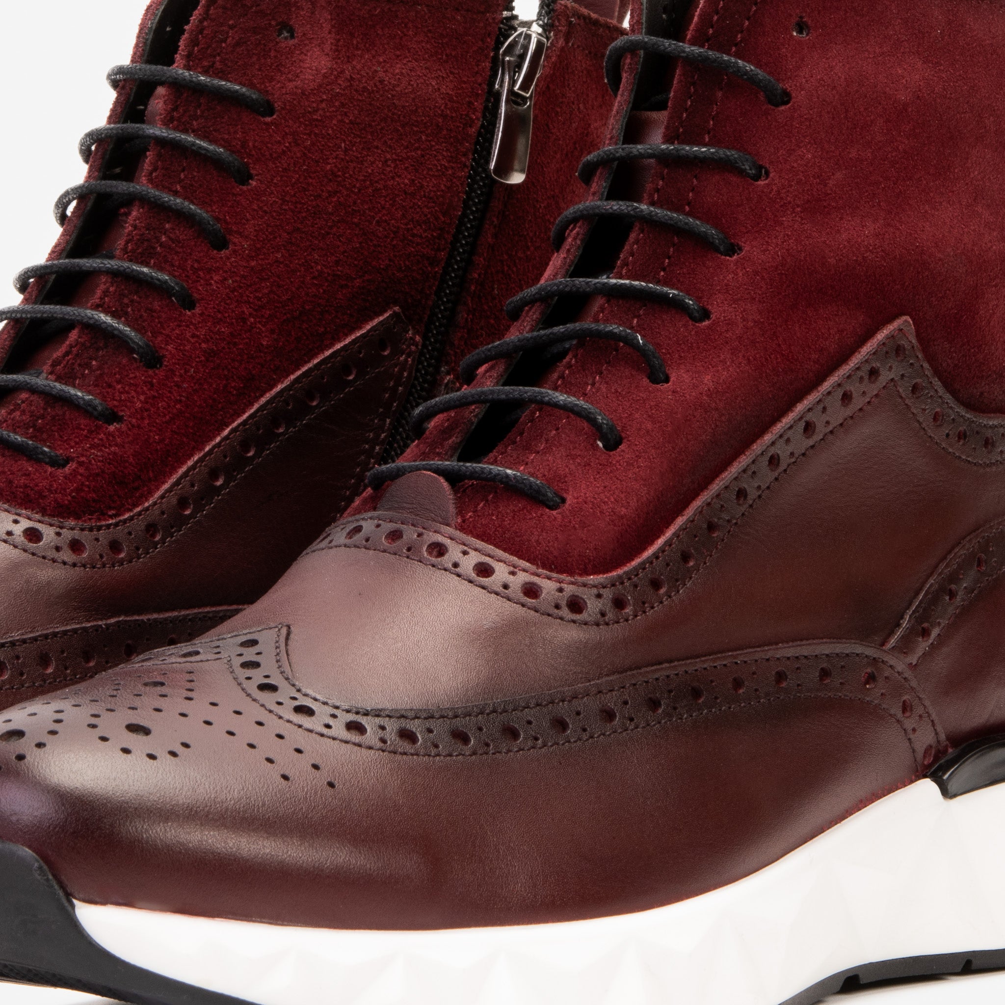 The Regent Burgundy Leather Wingtip\n Brogue Casual Boot On Sale
