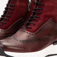 The Regent Burgundy Leather Wingtip\n Brogue Casual Boot On Sale
