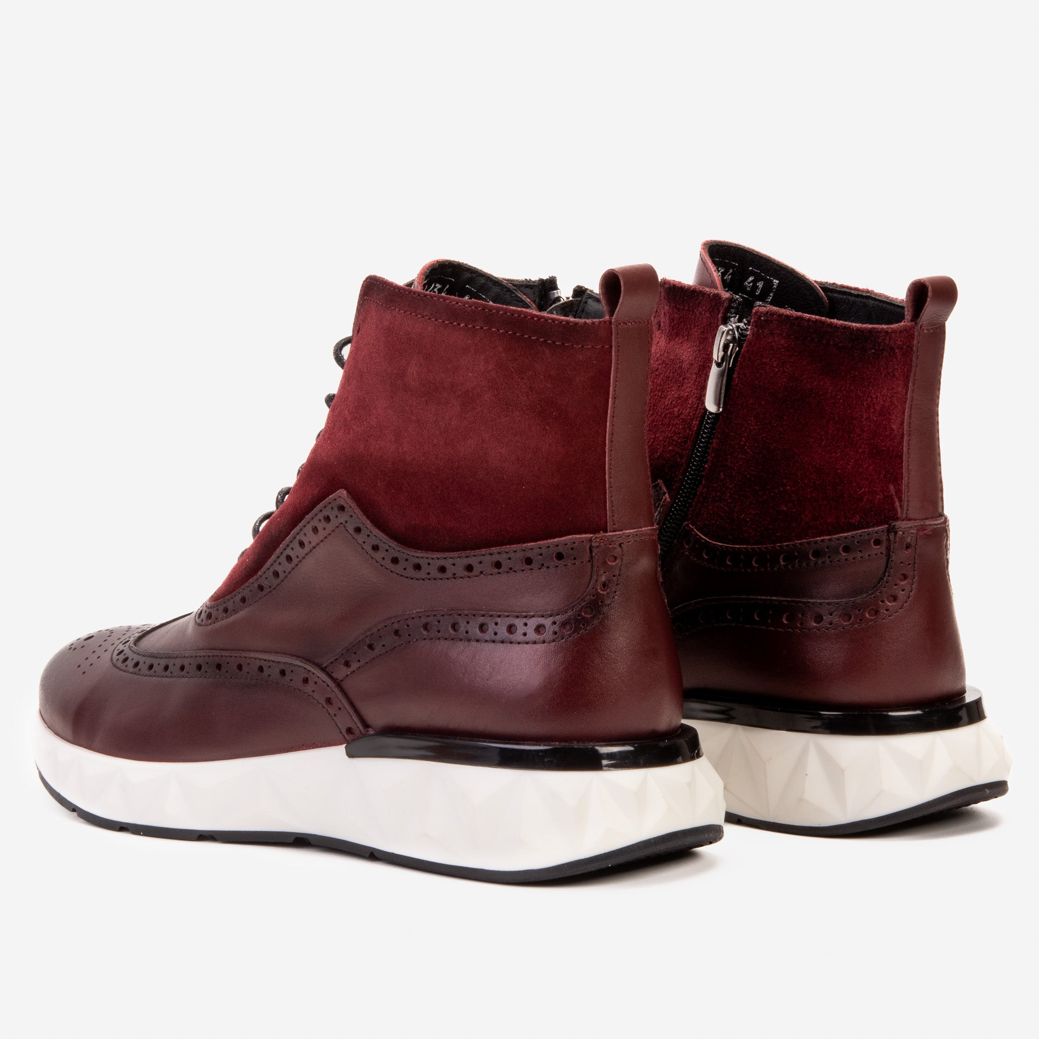 The Regent Burgundy Leather Wingtip\n Brogue Casual Boot On Sale
