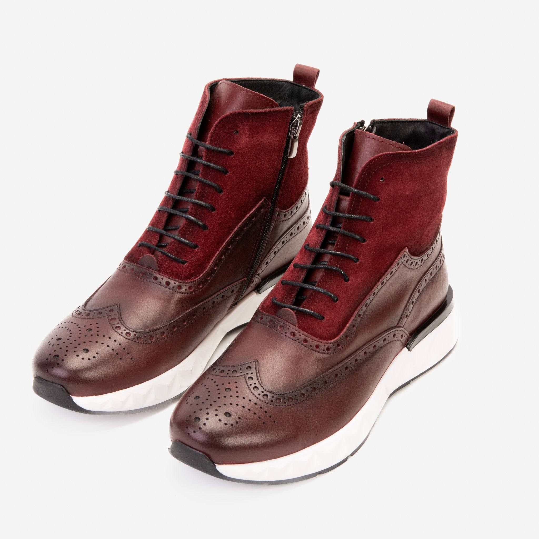 The Regent Burgundy Leather Wingtip\n Brogue Casual Boot On Sale