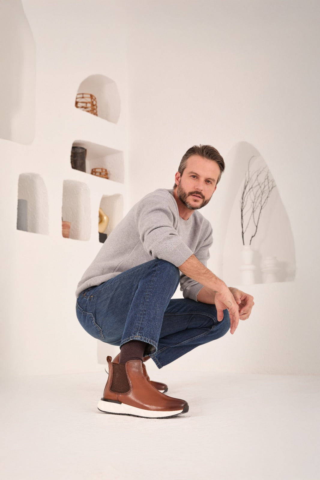 The Apex Tan Leather Chealsea Boot For Sale