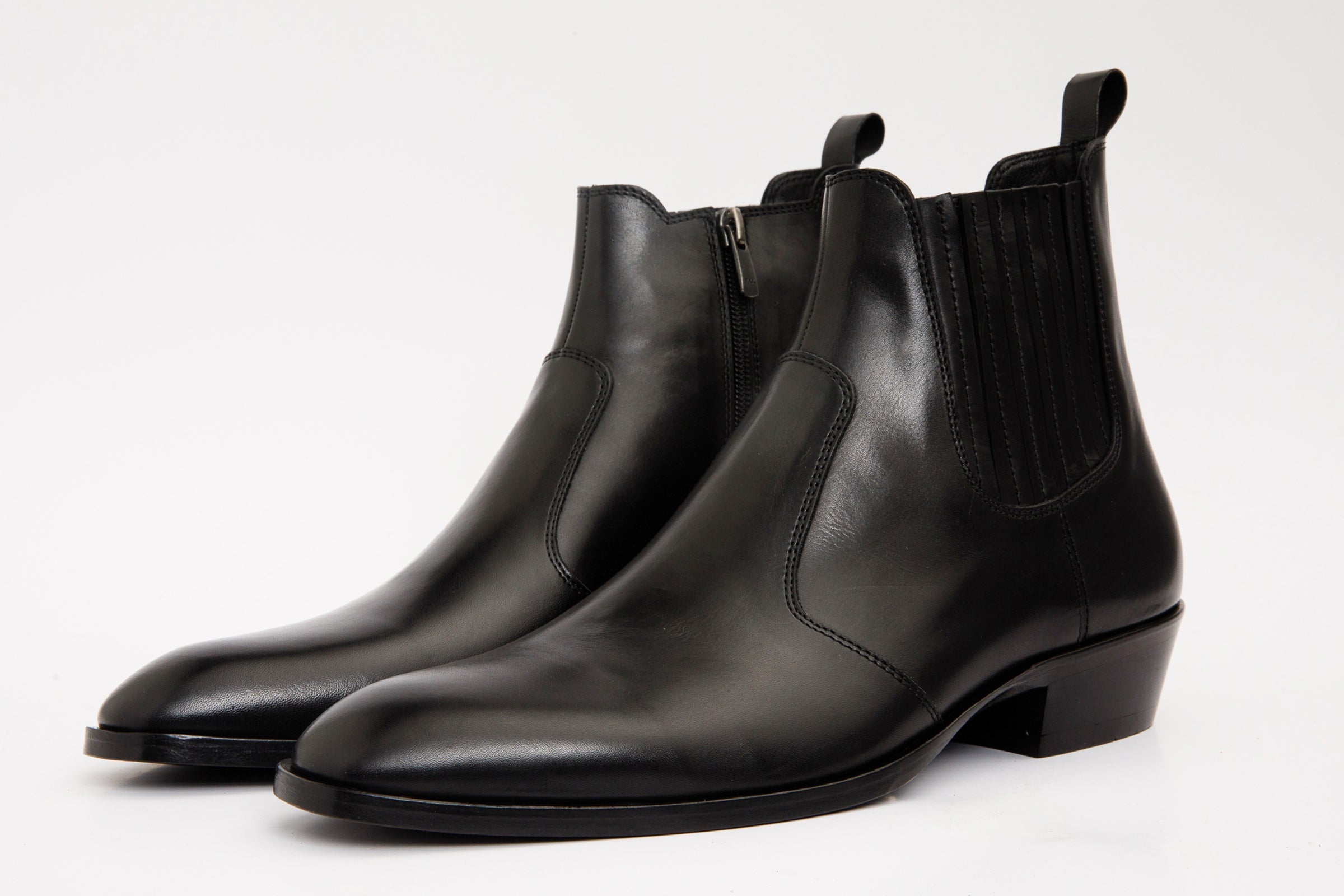 The Sorhag Black Leather Dress Boot For Sale