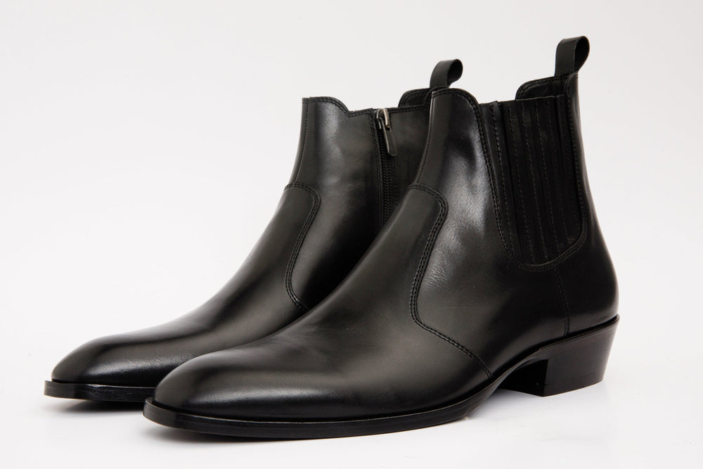 The Sorhag Black Leather Dress Boot For Sale